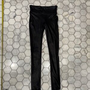 Ladies Spanx Faux Leather Black Leggings